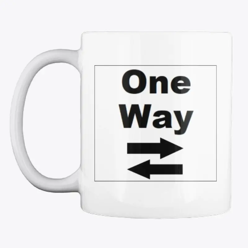 Double Arrow One Way Sign Mug